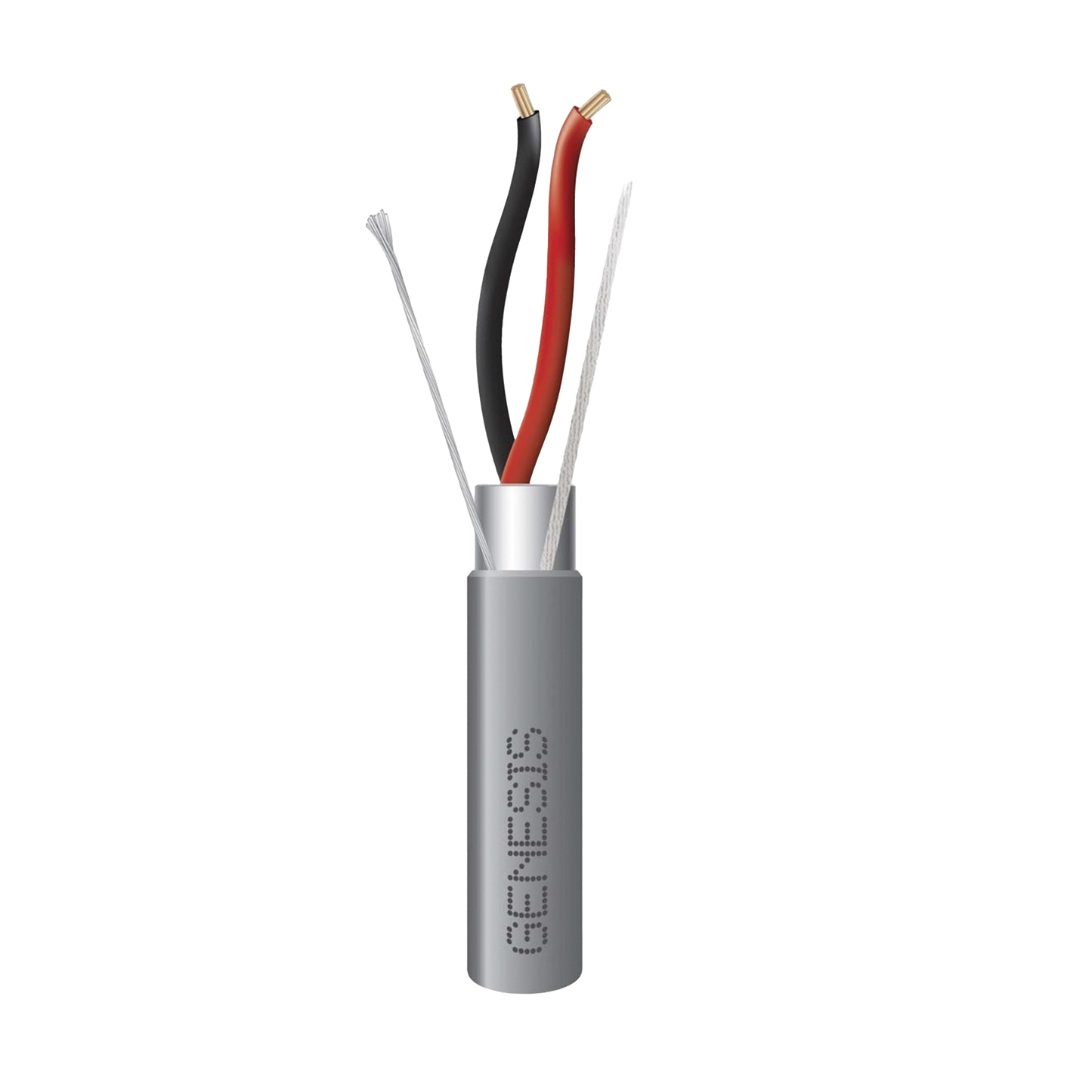 Carrete de 305 Metros de Cable / 2 x 16 AWG / Riser / Blindado / Tipo CMR-CL3R-FPLR-FT4 / Color Gris / Aplicaciones de alarmas de intrusión/Control de Acceso/ Automatización / Interfonos y Tv Porteros.