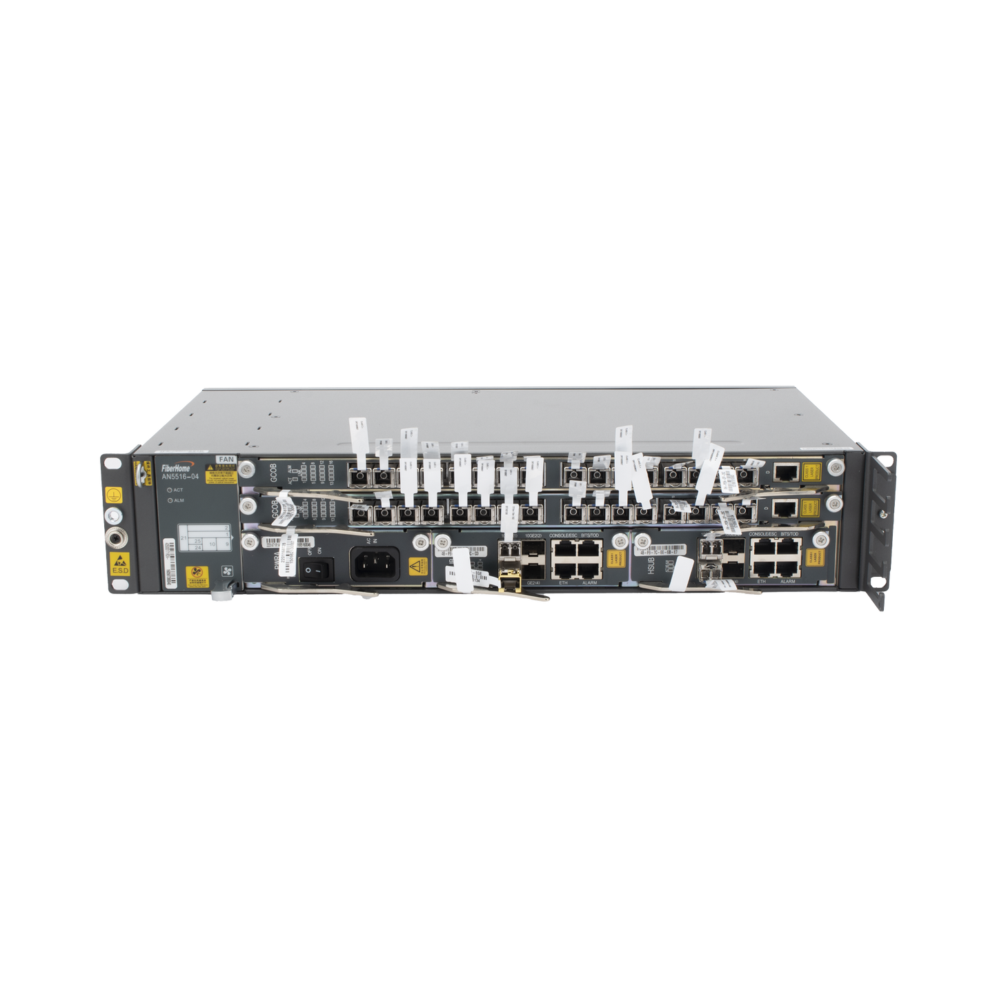 OLT Carrier Class Modular GPON, 2 Ranuras, Incluye 2 Tarjetas de Servicio de 16 puertos GPON, (32 Modulos GPON C+ Incluidos) 1 Fuente de CA, 2 UR, Incluye Instalación de software UNM2000, (Interoperabilidad con ONU´s de Terceros sin Costo)