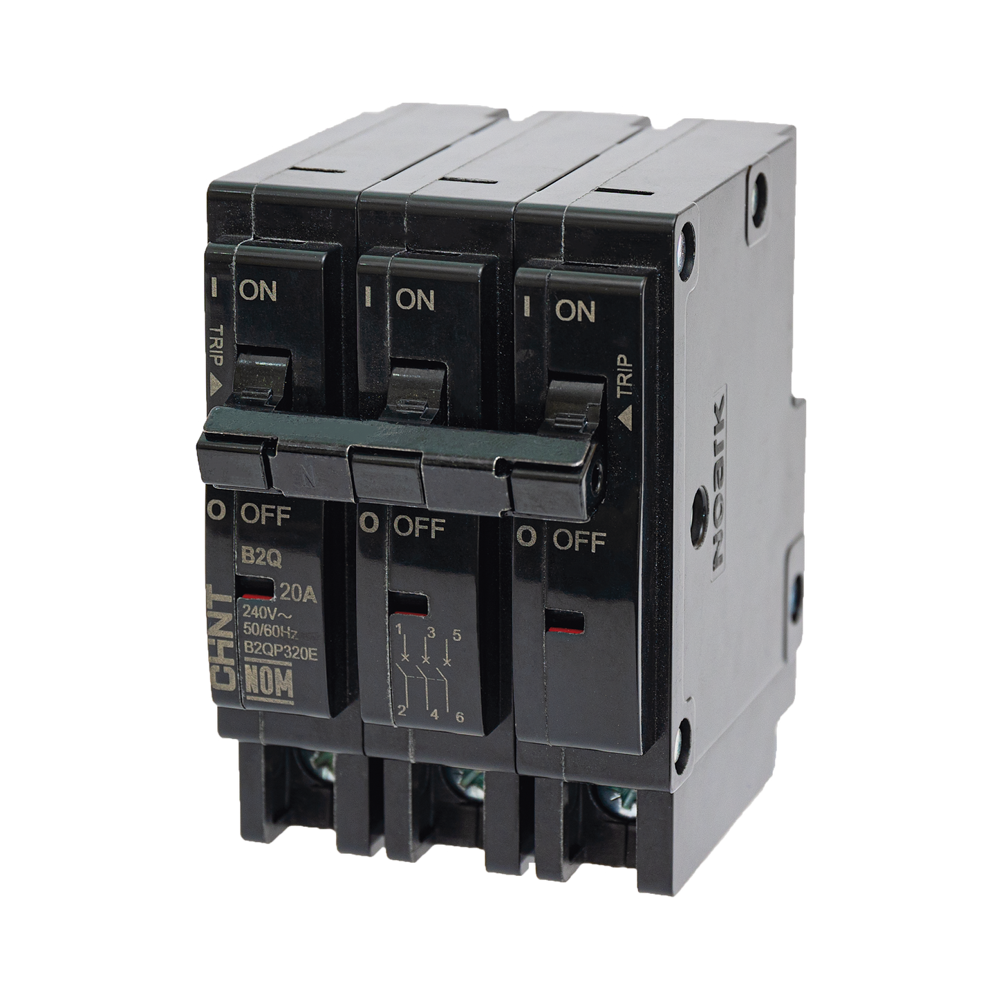 MCB - Interruptor Termomagnético Enchufable, Serie: B2Q, 3P, 15A, 240V (SKU:1002294)