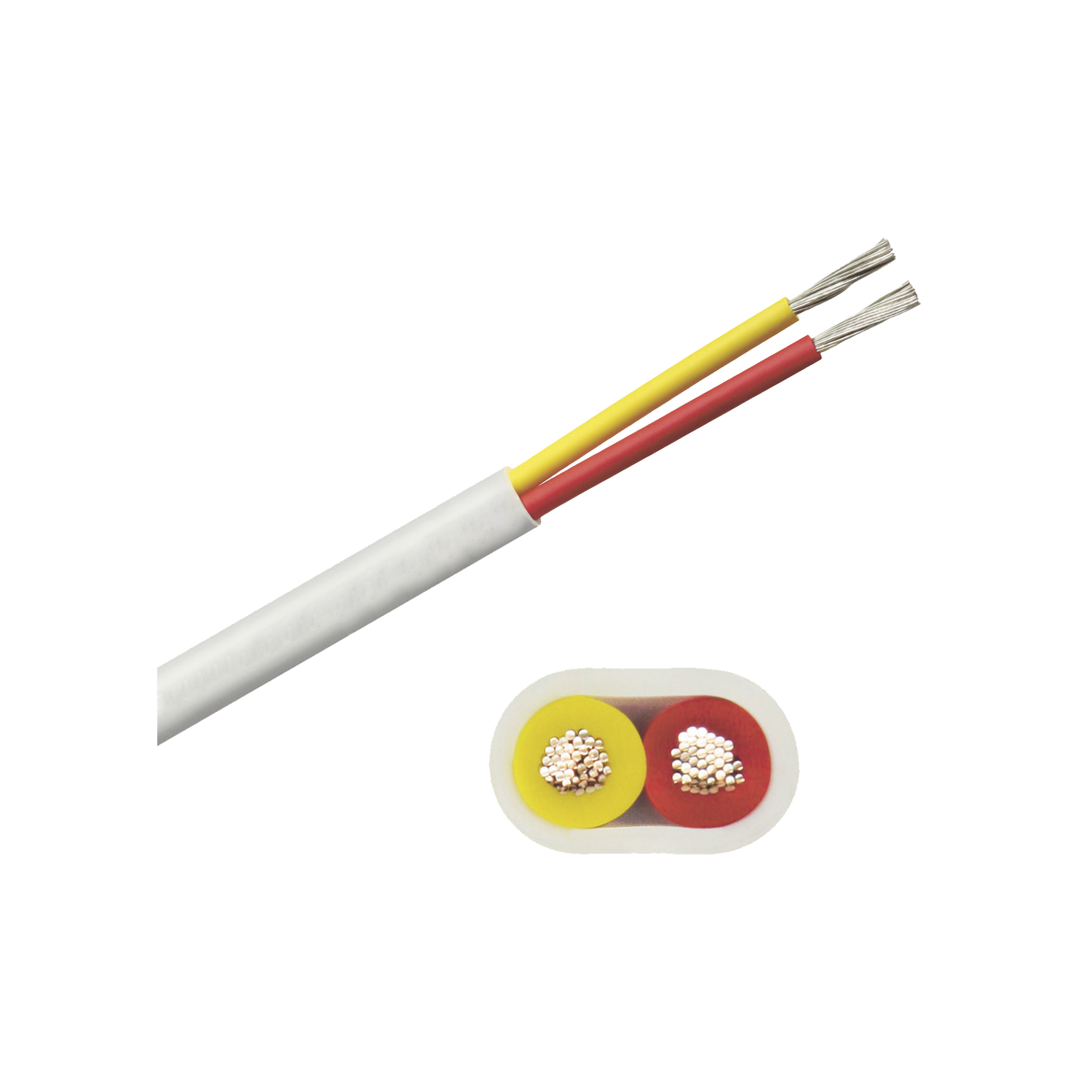 Rollo de cable plano grado marino calibre 14, de 2 conductores (rojo y amarillo) de 100 pies (30.48 m).