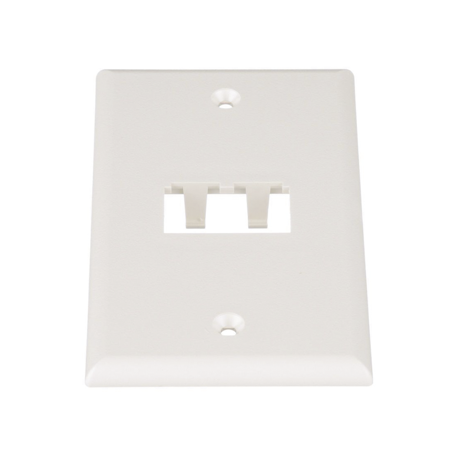 Placa de Pared Vertical Clásica, Salida Para 2 Puertos Mini-Com, Color Blanco Mate