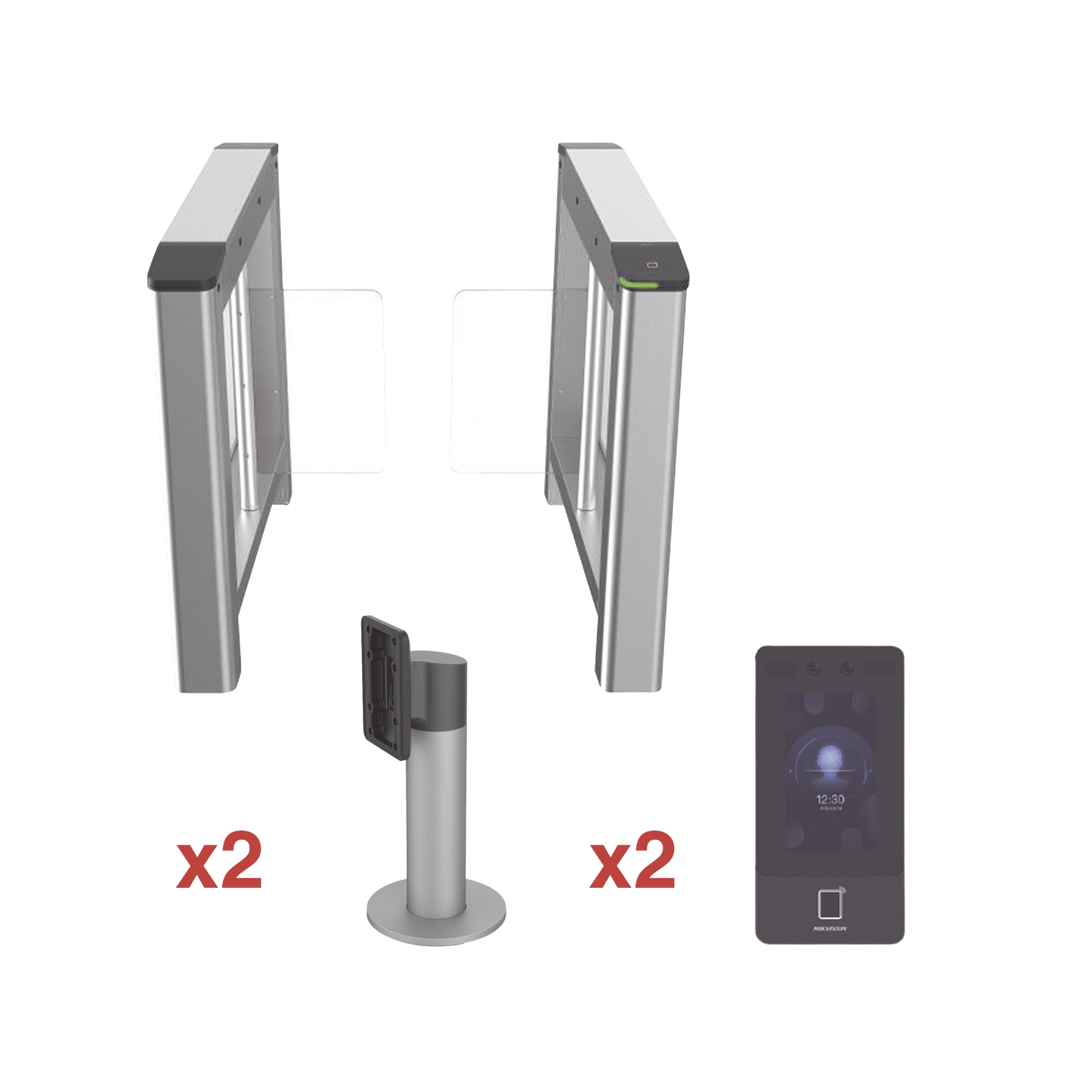 Kit de Torniquete con Terminales Faciales incluidas / Montajes Incluidos / Izquierdo y Derecho / Carril de 90 cms / 3,000,000 MCBF / 4 Pares de IR