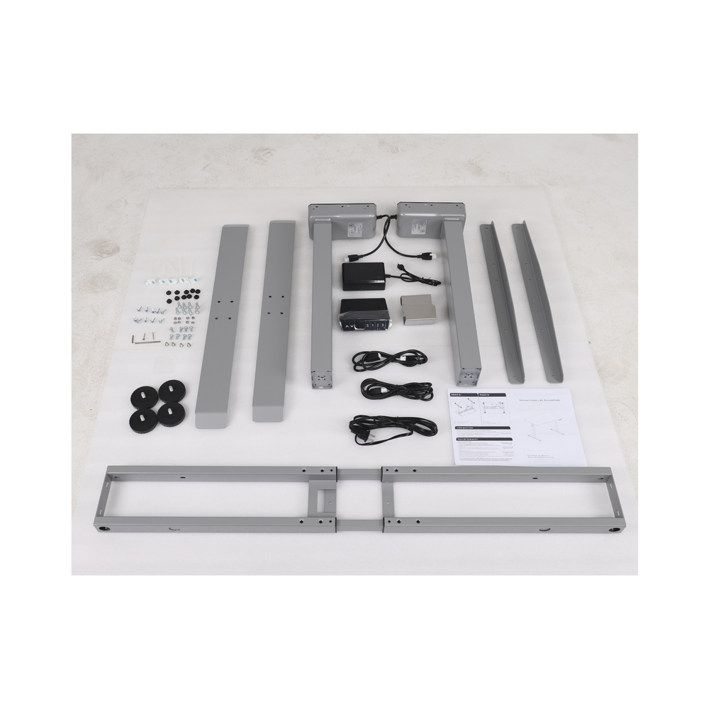 Base de Escritorio Motorizado Profesional / Altura Ajustable 60-125cm / Estructura Estable / Funcionamiento Suave / 3 Preset de Posiciones / Color Gris / Soporta hasta 100Kg de carga