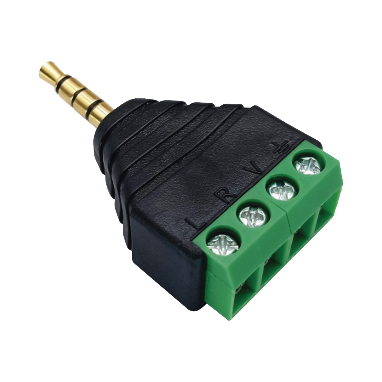 Conector de audio de 3.5mm macho a terminal de tornillo de 4 pines