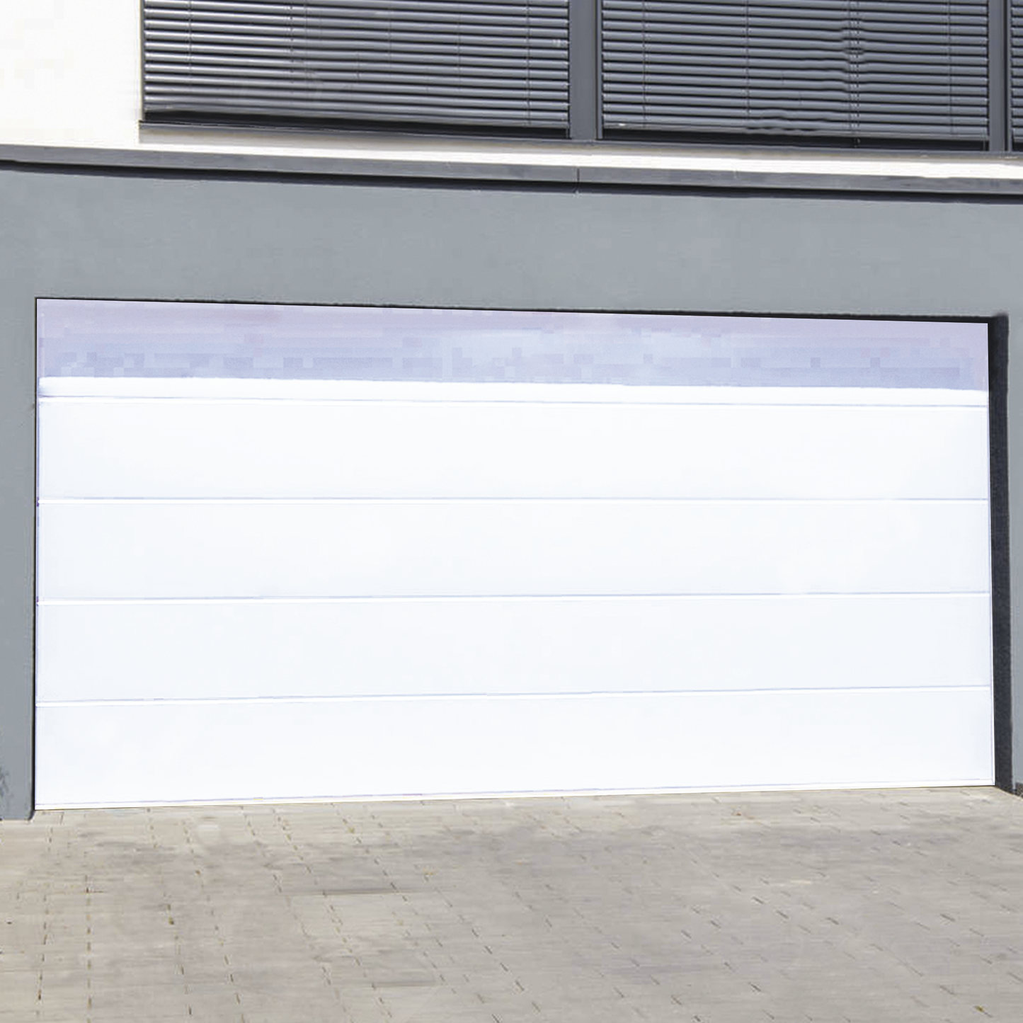 Puerta de Garage de Alta Calidad / Linea Central / Color Blanco 9X9 pies, AISLADA, Estilo Americana.
