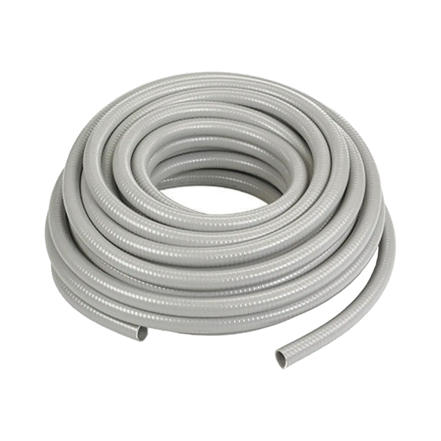 Manguera hermética tipo PolyTuff no metálica, gris de 1 1/2" / 50 pies (15.24 m) / Uso comercial-industrial.