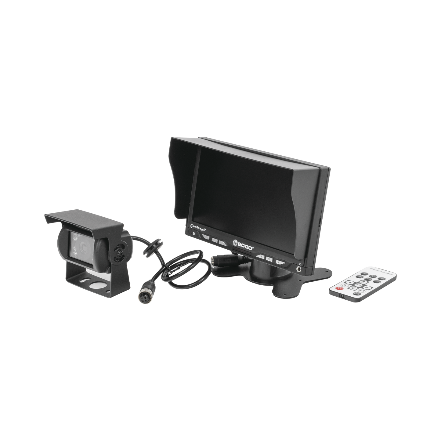 Sistema Profesional Alámbrico de Cámara de Reversa y Monitor para Vehículos de Trabajo y Montacargas