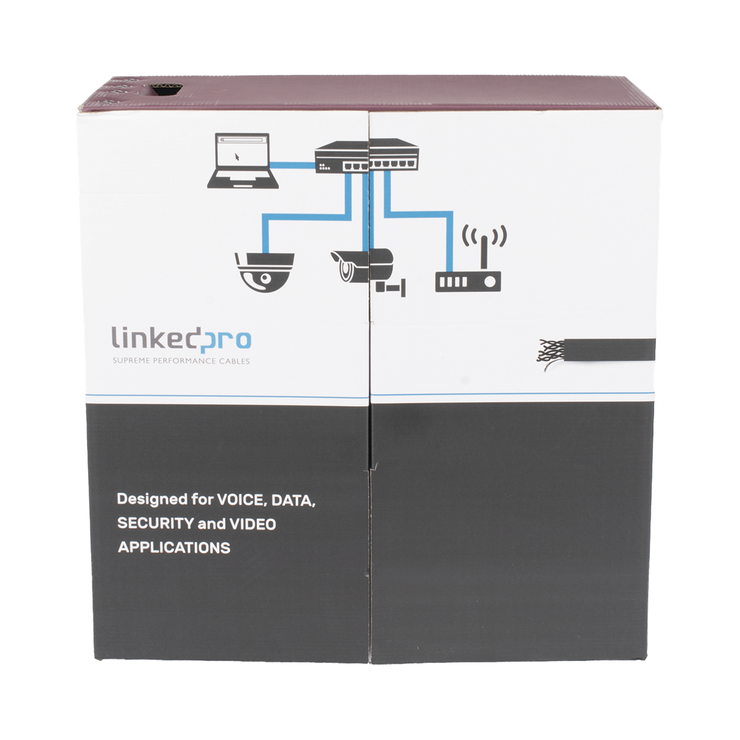 Bobina de Cable UTP 305 m, Cat5e Con DOBLE FORRO, para Exterior, CLIMAS EXTREMOS, Color Negro
