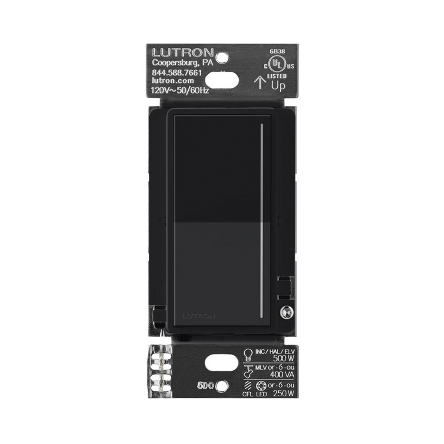 (RadioRa3) Atenuador táctil Sunnata Dimmer PRO color negro satin, requiere cable neutro / soporta 250W LED
