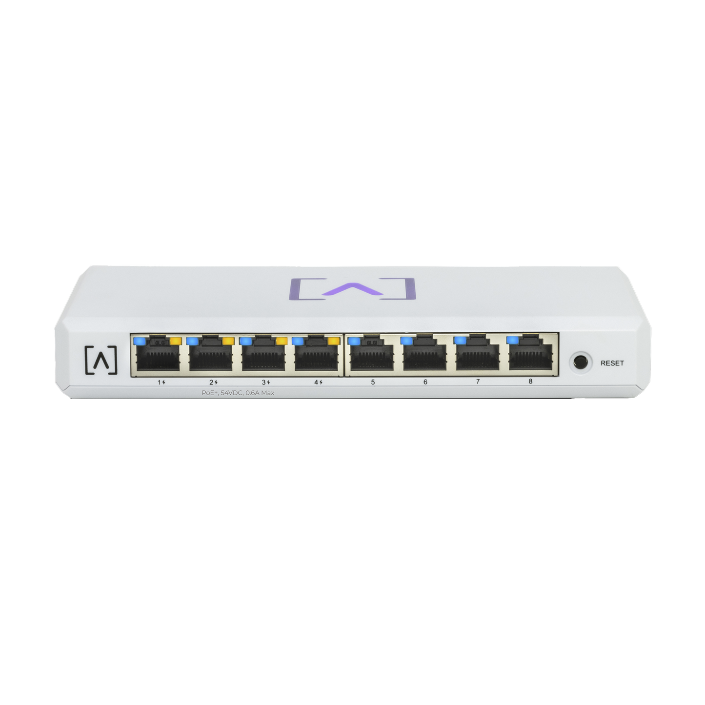 Switch Gigabit PoE+ Administrable / 8 puertos 10/100/1000 Mbps (4 de ellos PoE+ 802.3af/at) / Hasta 60W / Administración nube gratuita / Presupuesto de 60W