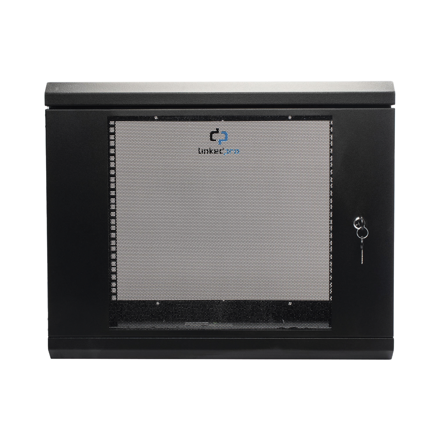 Gabinete de Pared de 9U con Puerta de Cristal Templado, 455 mm de Profundidad, Rack de 19'', Acero Reforzado Color Negro.
