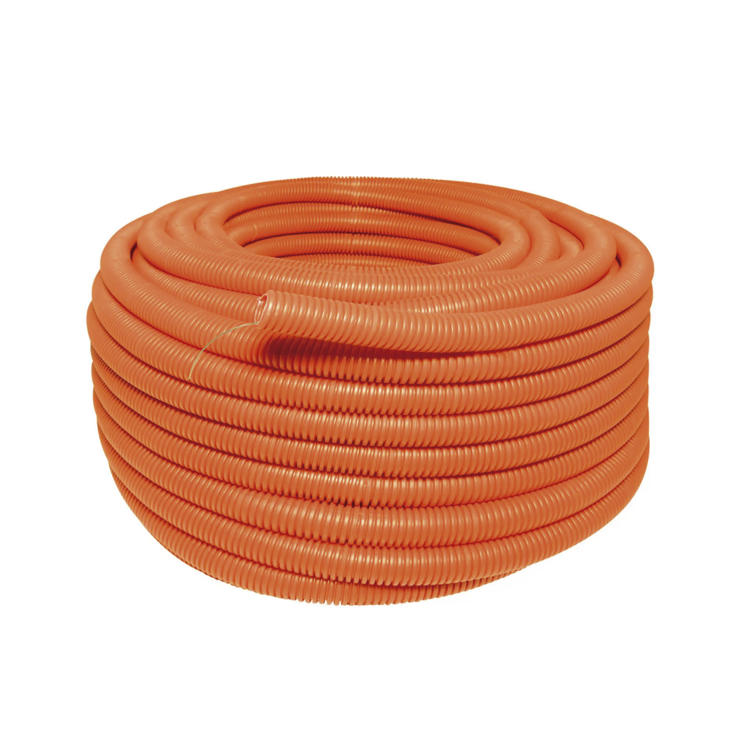 Manguera Poliducto Corrugado Flexible Naranja Reforzado de 1/2" x 100 m Para Instalaciones Eléctricas /Polietileno Alta Densidad HDPE/ Con guía /Resistente a Intemperie.