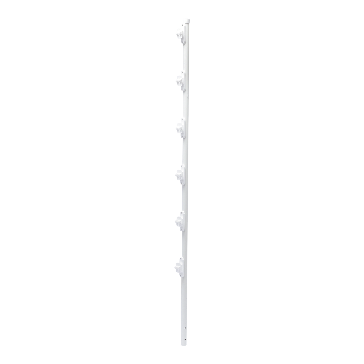 Poste con 6 Aisladores de PASO para Cerca Electrificada. Tubo Galva. de 1.4m, cal. 18 de 1" Diam. + Pintura Blanca.