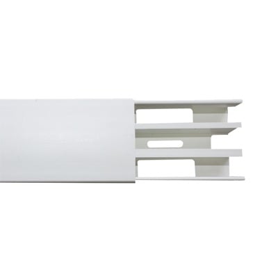 Canaleta con troquel con tapa color blanco, de PVC auto extinguible, 40 x 62 x tramo 2m. (6301-01250)
