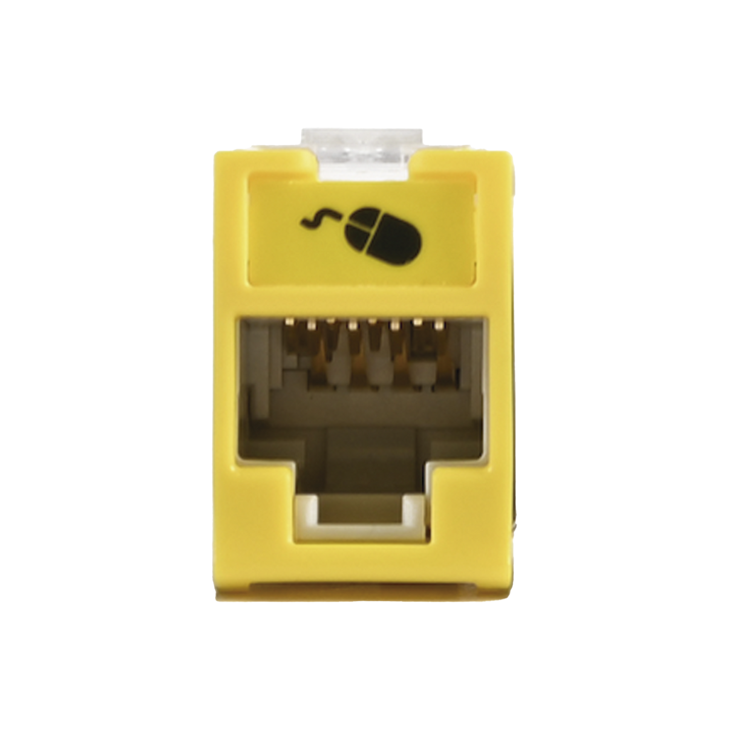 Jack UltraMAX Cat6A, UTP, Montaje híbrido en Placa de Pared (Plano y Angulado), Color Amarillo, Punch Down