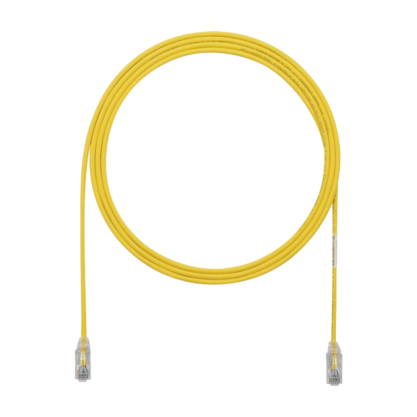 Cable de Parcheo TX6, UTP Cat6, Diámetro Reducido (28AWG), Color Amarillo, 10ft