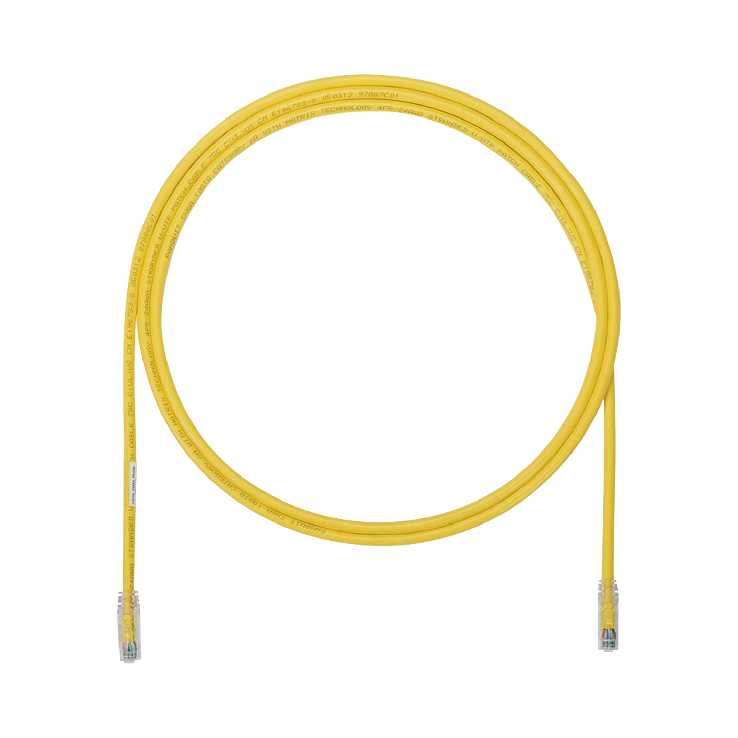 Cable de Parcheo UTP, Cat6A, 24 AWG, CM, Color Amarillo, 5ft