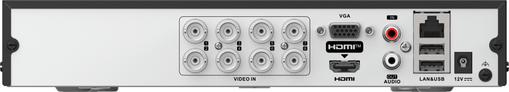 DVR 8 Canales TurboHD + 4 Canales IP / 5 Megapixel Lite - 3K Lite / Audio Bidireccional / ACUSENSE Lite / 1 Bahía de Disco Duro / H.265+ / Salida en Full HD