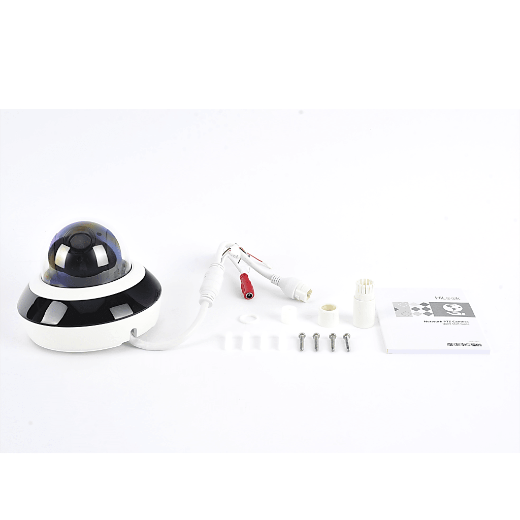 Mini Domo PTZ IP 2 Megapixel / 4X Zoom / H.265+ / 20 mts IR EXIR / WDR 120dB / PoE / IK10 / Exterior IP66 / Ultra Baja Iluminación / Micrófono Integrado / PoE
