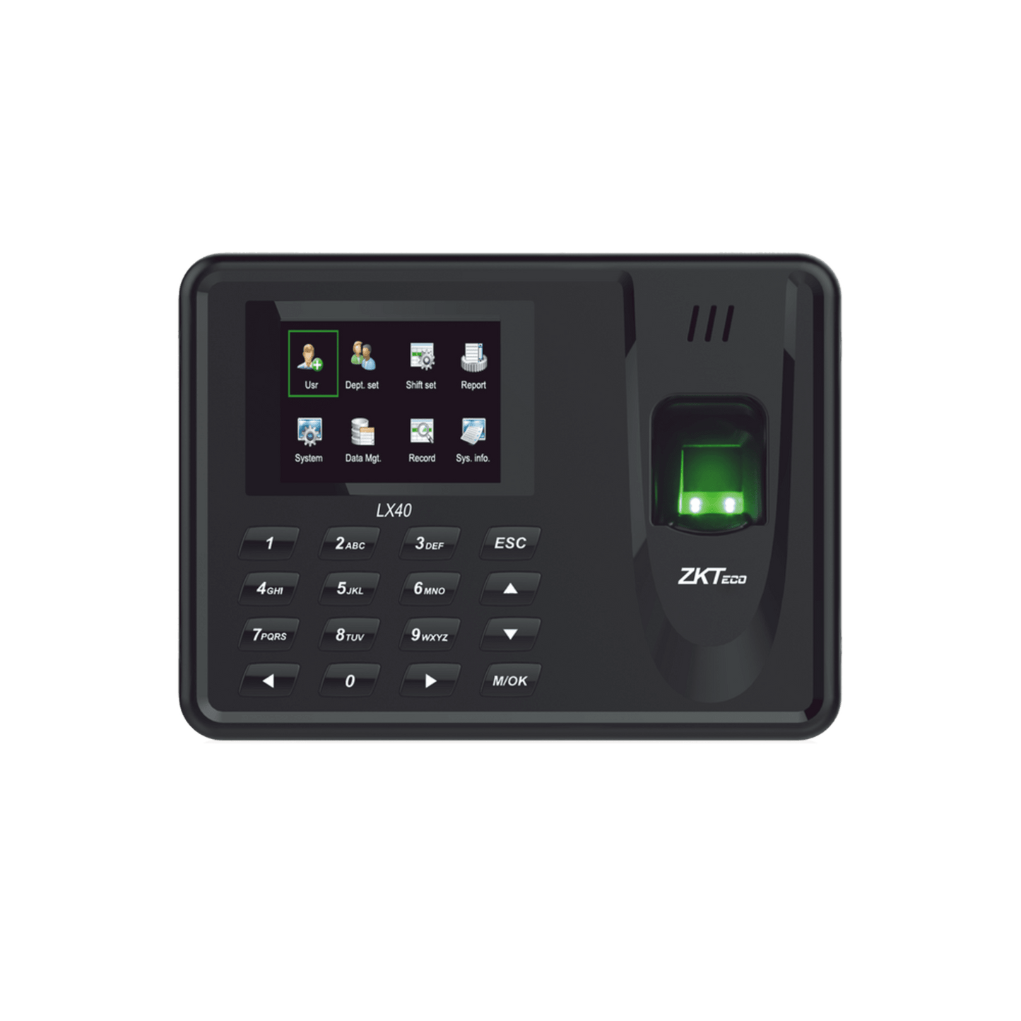 Lector de Huella con Teclado para Control de Asistencia, 500 Huellas, Genera Reporte por USB en Excel, Descarga mediante memoria USB / (solo en idioma ingles)