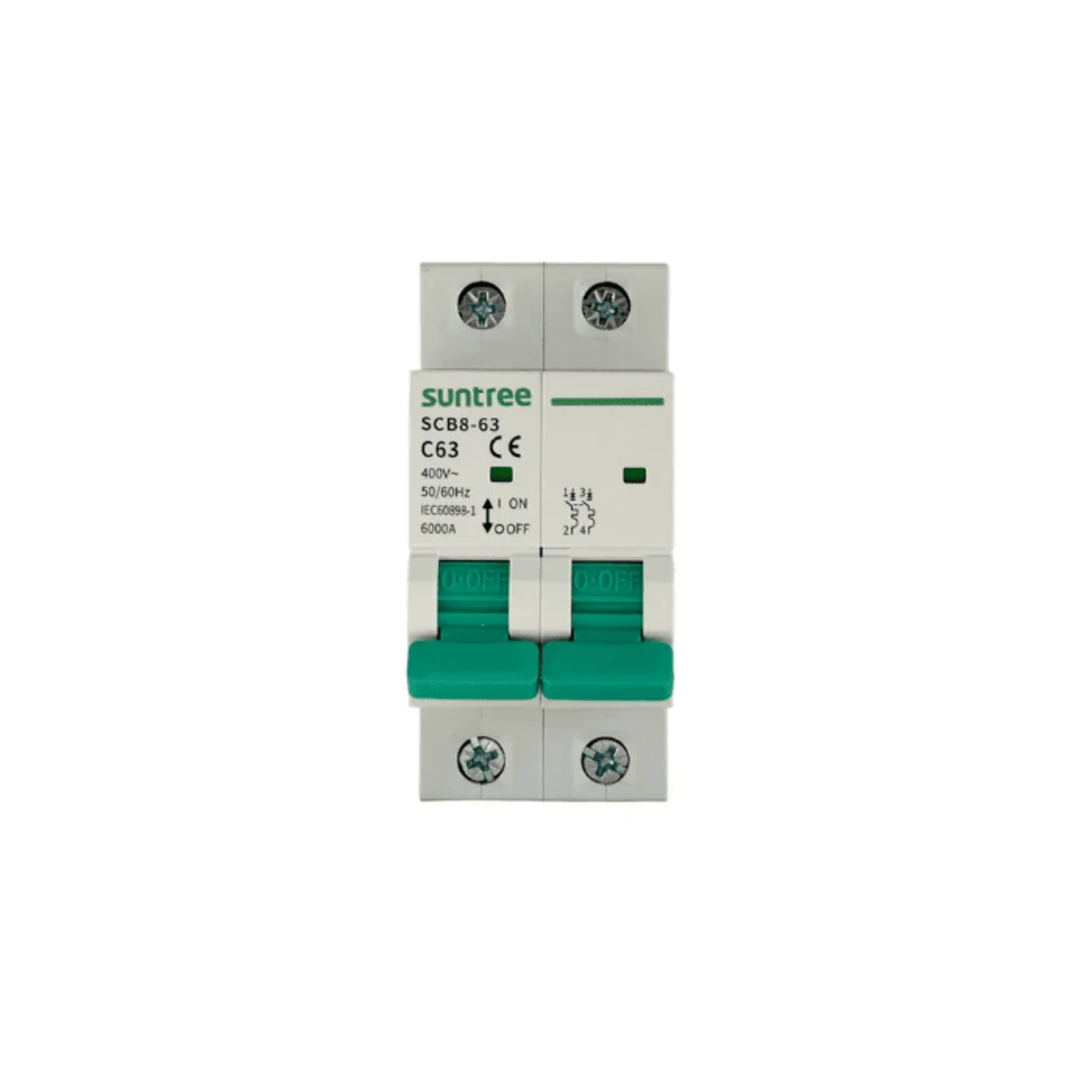 Protección Térmica/ Interruptor 2P, 40 A, Corriente Alterna 400Vca para Aplicación Fotovoltaica Montaje Riel DIN