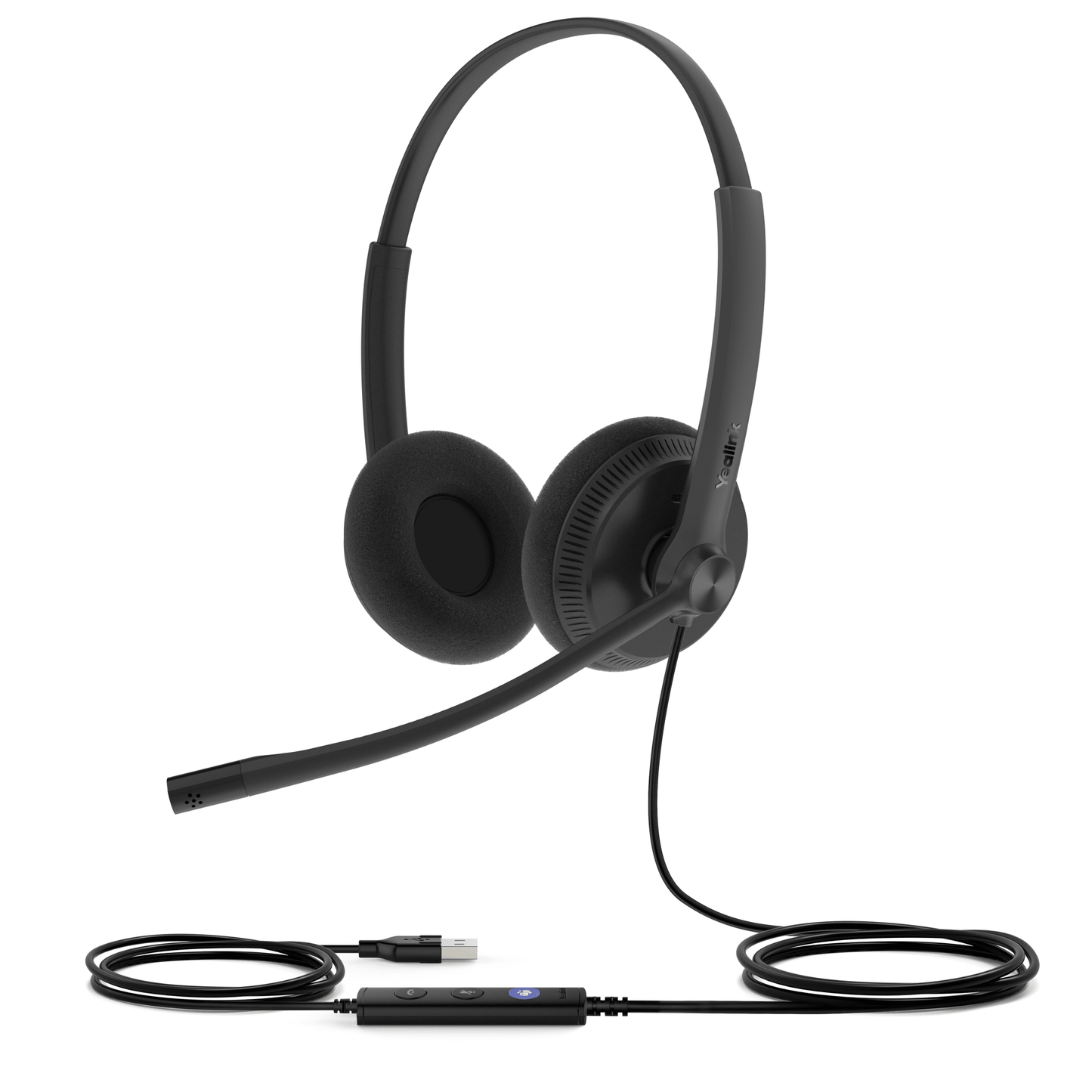 Diadema USB Yealink UH34 Lite Dual con Almohadillas de Esponja y Certificación Microsoft Teams
