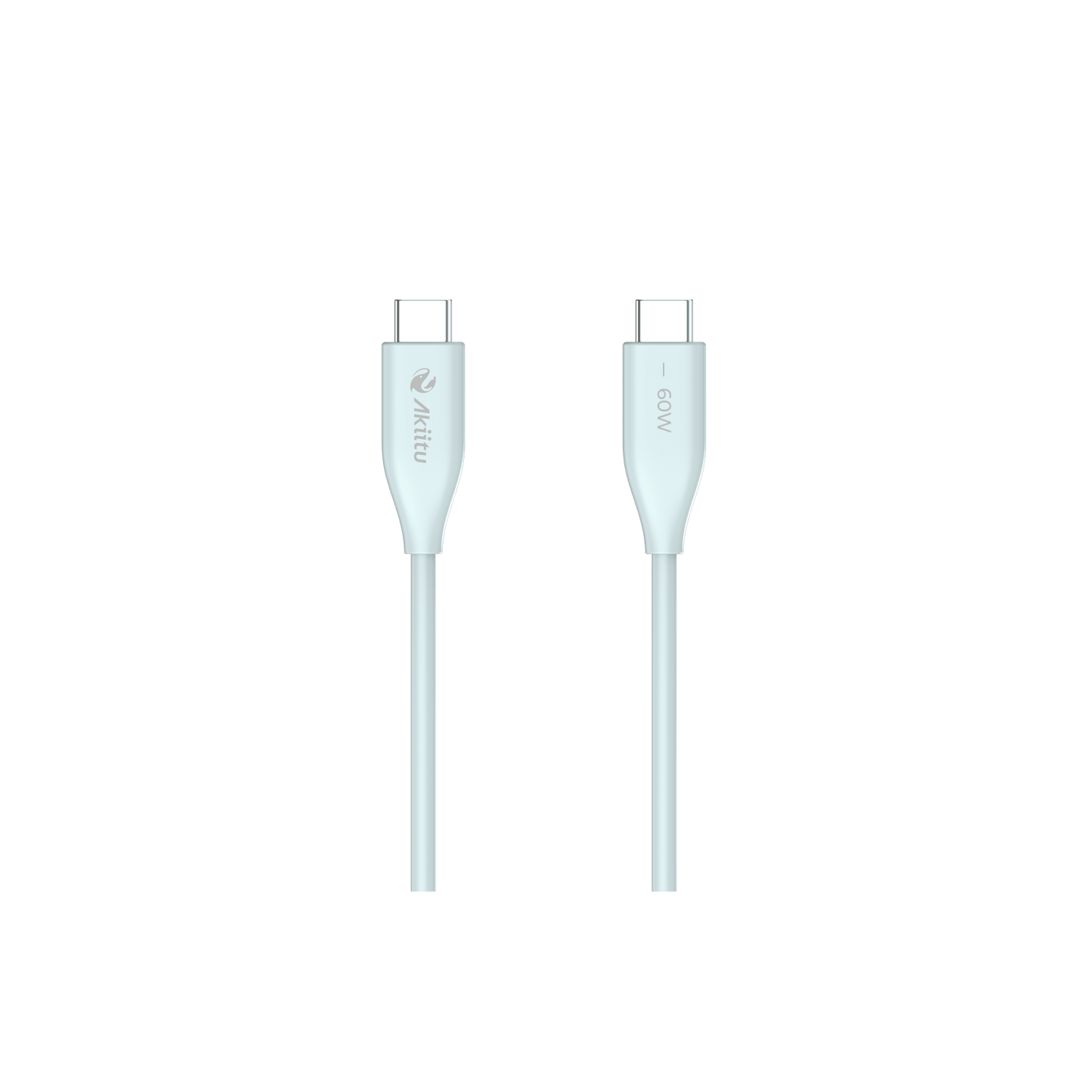 Cable de Carga USB-C a C 1 Metro / Tecnología GaN (Nitruro de Galio / Fast-Charging / Potencia 60W / Velocidad Transferencia 480 Mbps / Material Silicona No Tóxica / Conector Aluminio Anodizado