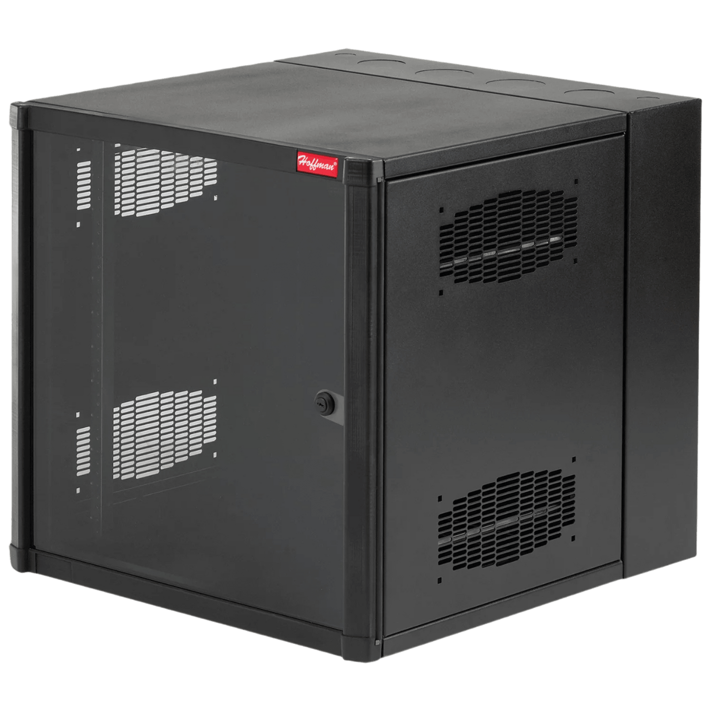 Gabinete AccessPlus de Montaje en Pared de 19in, Rieles Numerados y Roscados #10-32, Puerta con Ventana de Seguridad, 600 mm de Ancho, 762 mm de Profundidad, 12 UR, Color Negro