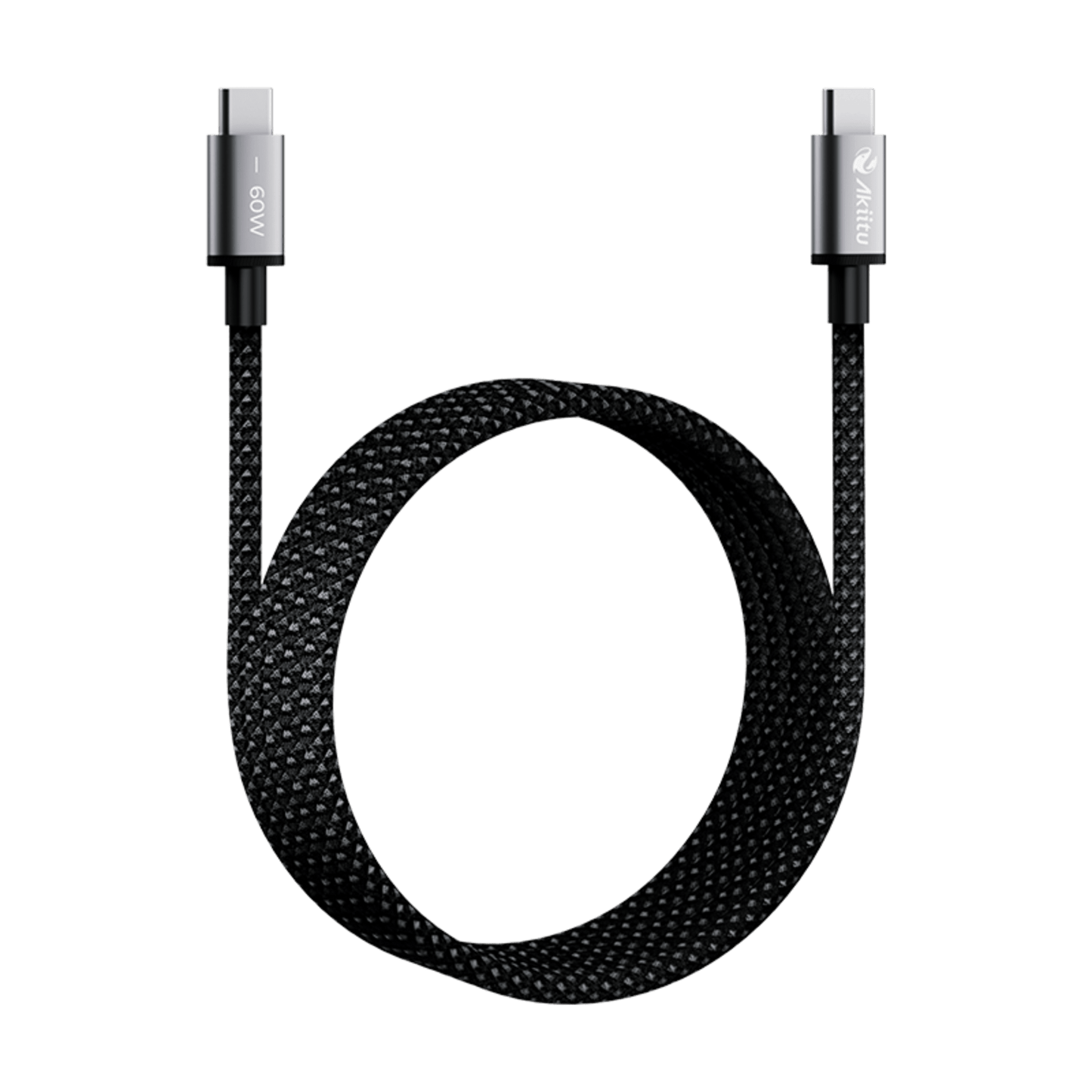Cable de Carga USB-C a C 1.5 Metros / Tecnología GaN (Nitruro de Galio / Fast-Charging / Potencia 60W / Velocidad Transferencia 480 Mbps / Material Nylon / Conector Aluminio Anodizado