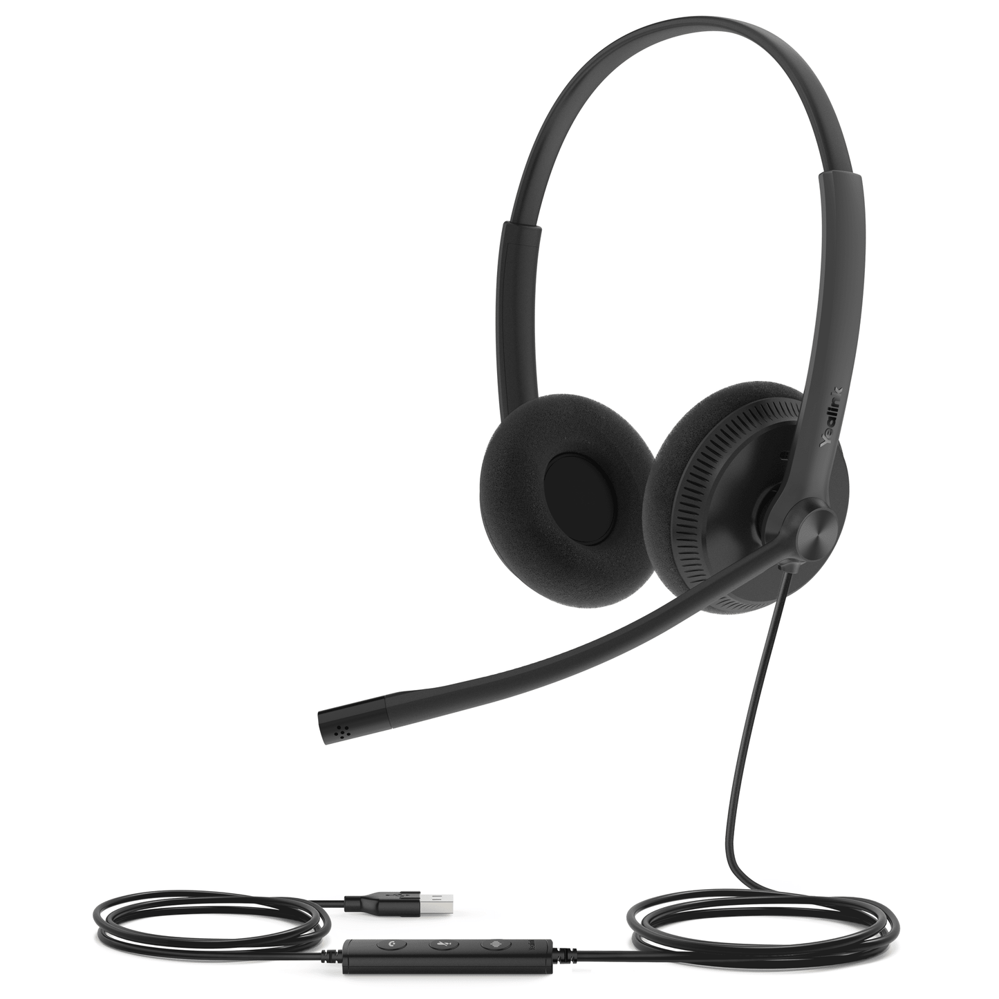 Diadema USB Yealink UH34 Lite Dual con Almohadillas de Esponja y Compatibilidad UC Multiplataforma