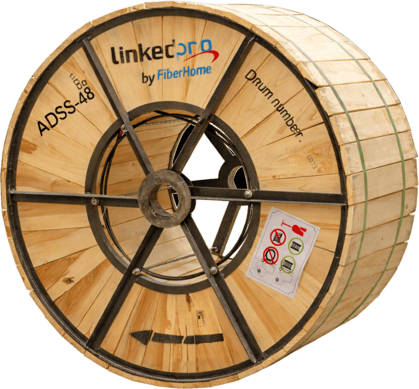 Carrete 4 km de Fibra Óptica Aérea (ADSS) G.652D Armada Anti roedor, Dieléctrica, Monomodo 48 Hilos, Span 200