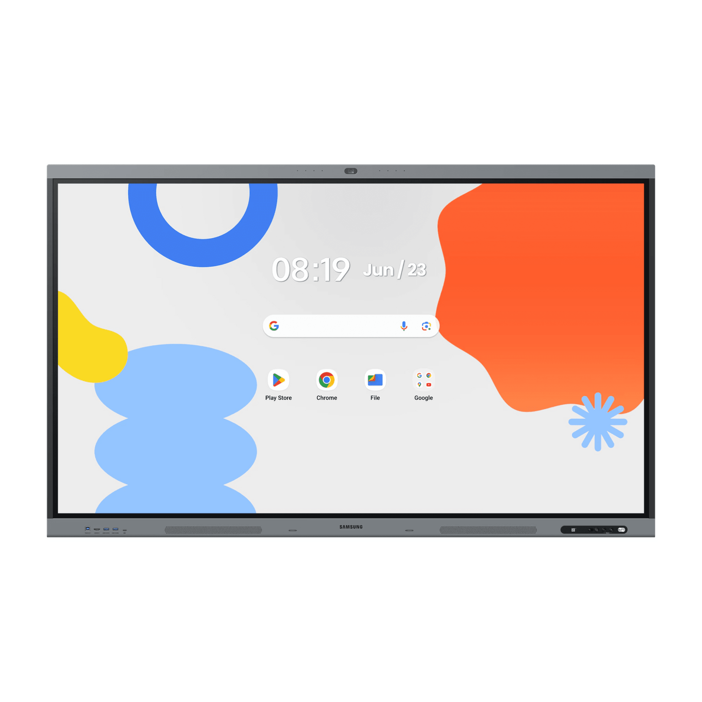 Pantalla Interactiva WAFX-P Series 65" 4K UHD / Android 15 EDLA / Octa-core CPU / 48MP Cámara Integrada / 8 Micrófonos Far-Field / 50 Puntos Touch IR / Wi-Fi 6 / 16GB RAM / 128GB Almacenamiento / Bocina 20W