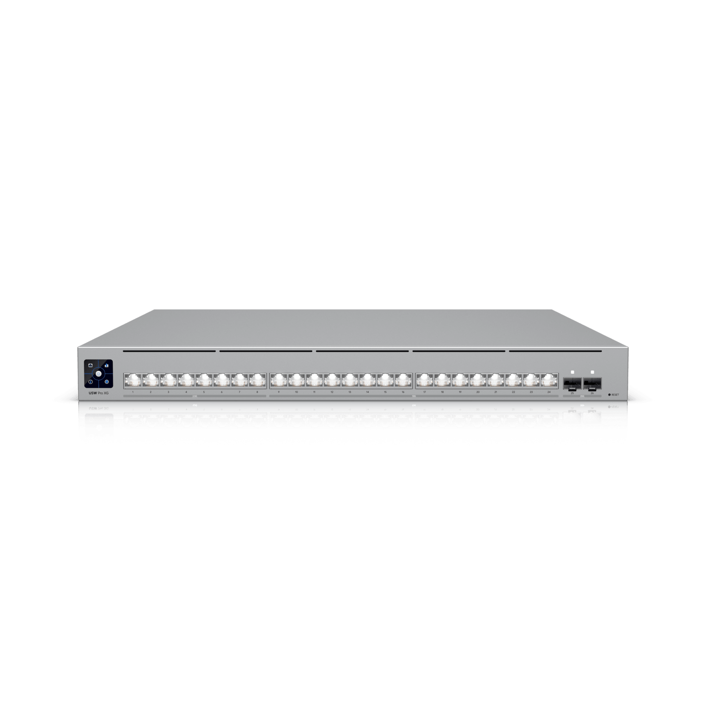 UniFi Switch USW-Pro-XG-24 / Capa 3 / 24 puertos (16 × 10 GbE, 8 × 2,5 GbE) + 2 puertos SFP28 25 G
