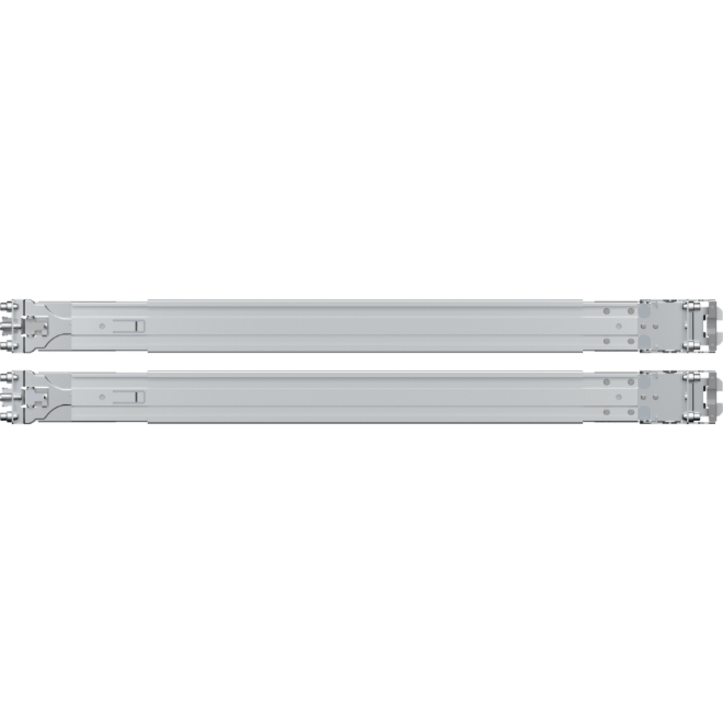 Kit de Rieles para Rack Synology RKS-01 | Compatible con Servidores de Montaje en Rack | Ancho de Pilar ≥450 mm | Ancho de Panel ≥480 mm | Profundidad de Montaje 553-834 mm | Orificios Cuadrados ≥9.5 mm | Orificios Redondos ≥7.1 mm.