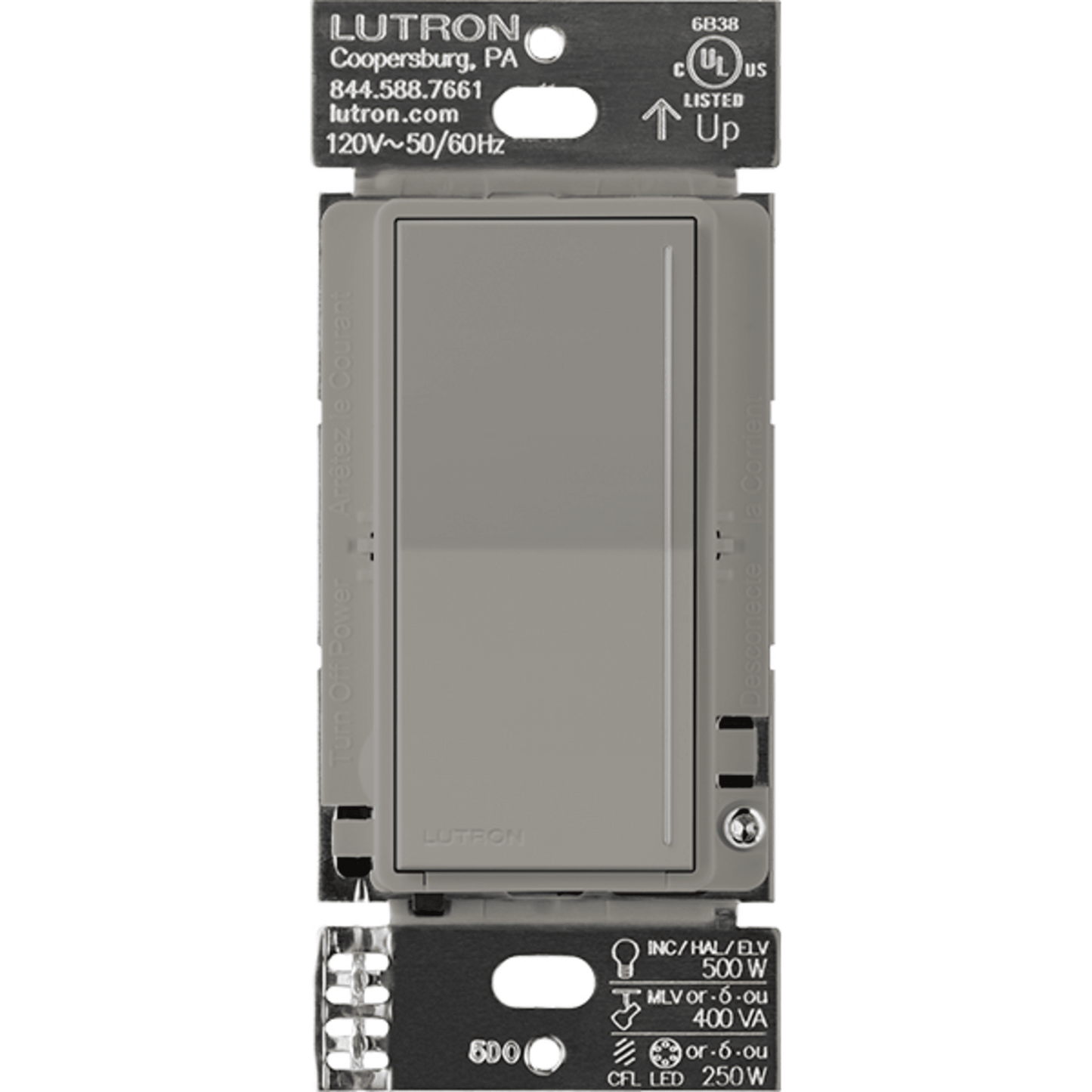 (RadioRa3) Atenuador táctil Sunnata Dimmer PRO color cobblestone, requiere cable neutro / soporta 250W LED