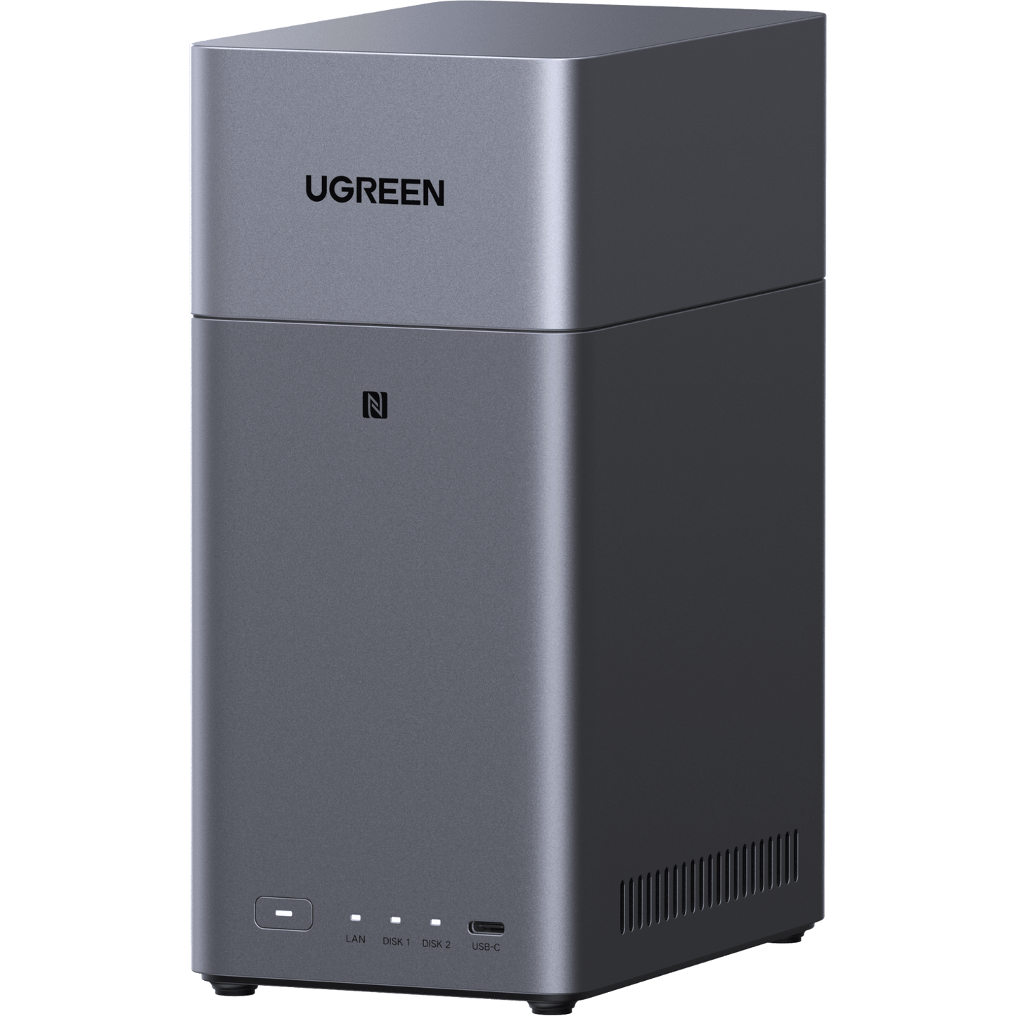 NAS UGREEN NASync DH2300 / Procesador RK3576 / 4GB u 8GB RAM / 32GB eMMC / 2 Bahías SATA / JBOD-Basic-RAID 0-RAID 1 / Puerto HDMI 4K / 1 GbE / USB 3.2 Gen 1 Type-C / Detección NFC