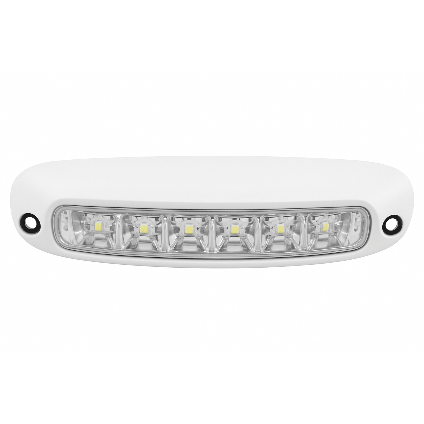 LUZ DE ESCENA SPW13, BASE BLANCA, 12–24VCD, LED BLANCO Y LENTE TRANSPARENTE