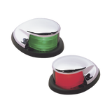Set de Luces Laterales de Montaje Horizontal con Carcasa Cromada para Embarcaciones a Motor de Menos de 20 Metros