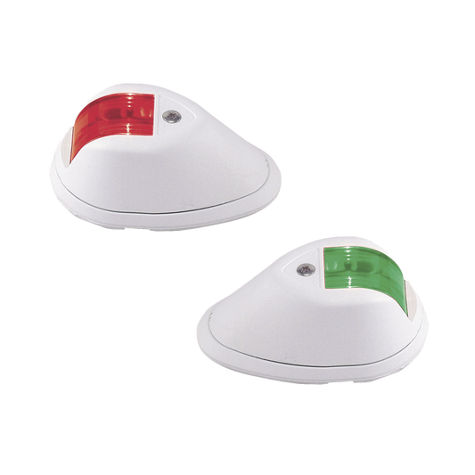Set de Luces de Navegación Verticales Rojo / Verde con Carcasa en Color Blanco para Embarcaciones a Motor de Menos de 20 Metros