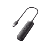HUB USB-A 3.0 4 en 1 | 4 Puertos USB-A 3.0 (5Gbps) | Cable de 25 cm | Indicador Led | Ideal para Transferencia de Datos | Entrada USB-C para alimentar equipos de mayor consumo como discos duros | Color Negro.