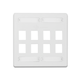 Placa de Pared Doble Modular 10G MAX de 8 Salidas, Color Blanco