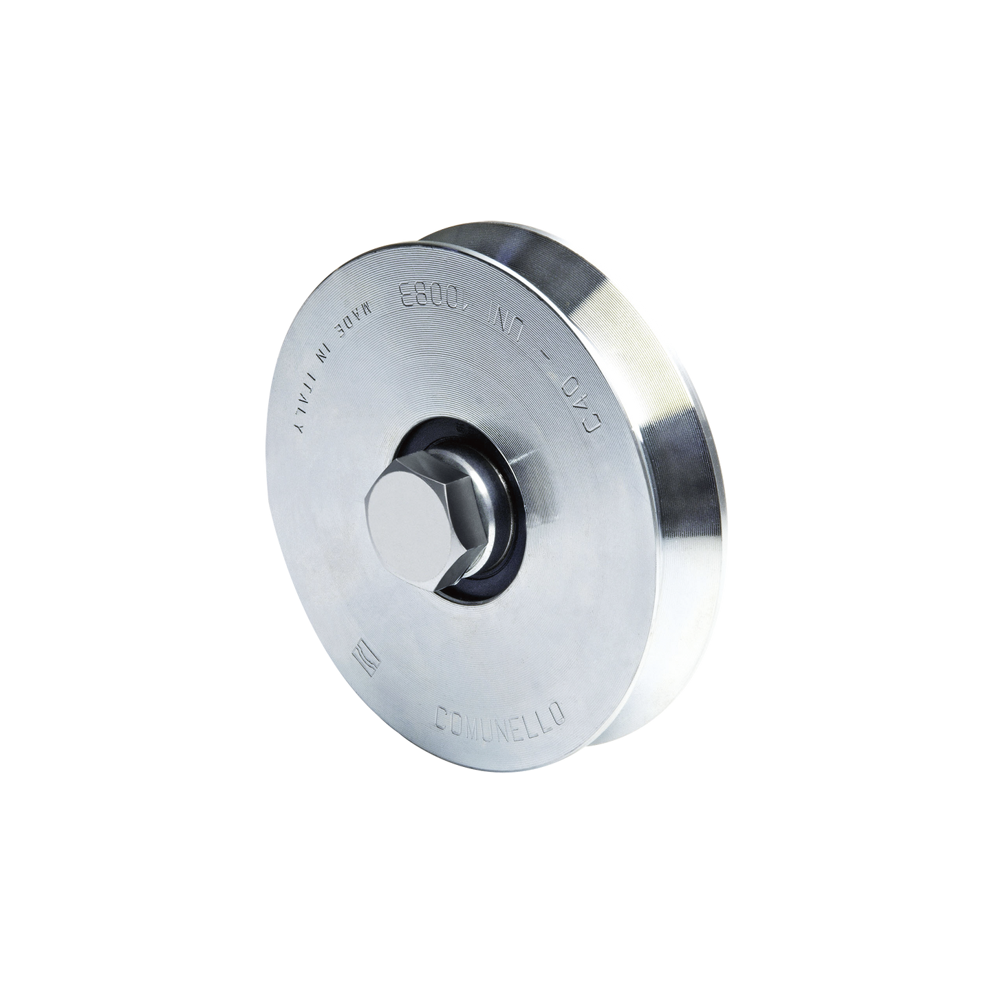 300V / Rueda de 14cm SIN Soporte Para Puertas Corredizas de hasta 270 Kg / Canal Tipo "V"