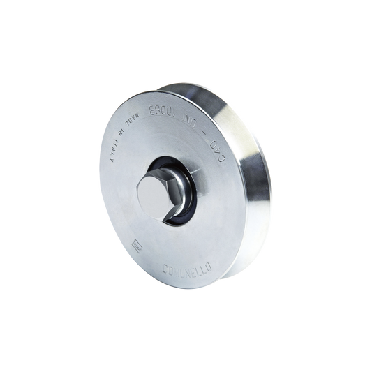 300V / Rueda de 14cm SIN Soporte Para Puertas Corredizas de hasta 270 Kg / Canal Tipo "V"