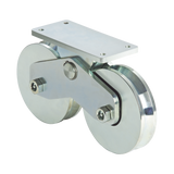 339V - Rueda Doble de 12 cm / Capacidad Para Puertas de  hasta 1200 kg / Canal Tipo V