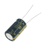 Capacitor Electrolítico de Aluminio, Radial de 1500 µFd, 16 Vcc, 105 °C, 10 x 20 mm.