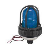 Luz estroboscópica para ubicaciónes peligrosas,  montaje tipo tubo, 12-24 VCD, color Azul