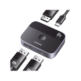 Conmutador DP 1.4 8K | Display Port Splitter 2 Entradas a 1 Salida | Bidireccional | 3D | HDR10+ | Dolby Atmos | 240Hz | 48Gbps | Compatible Free-Sync/G-Syng | Sincronización de Audio | Potentes Chips de Última Generación.