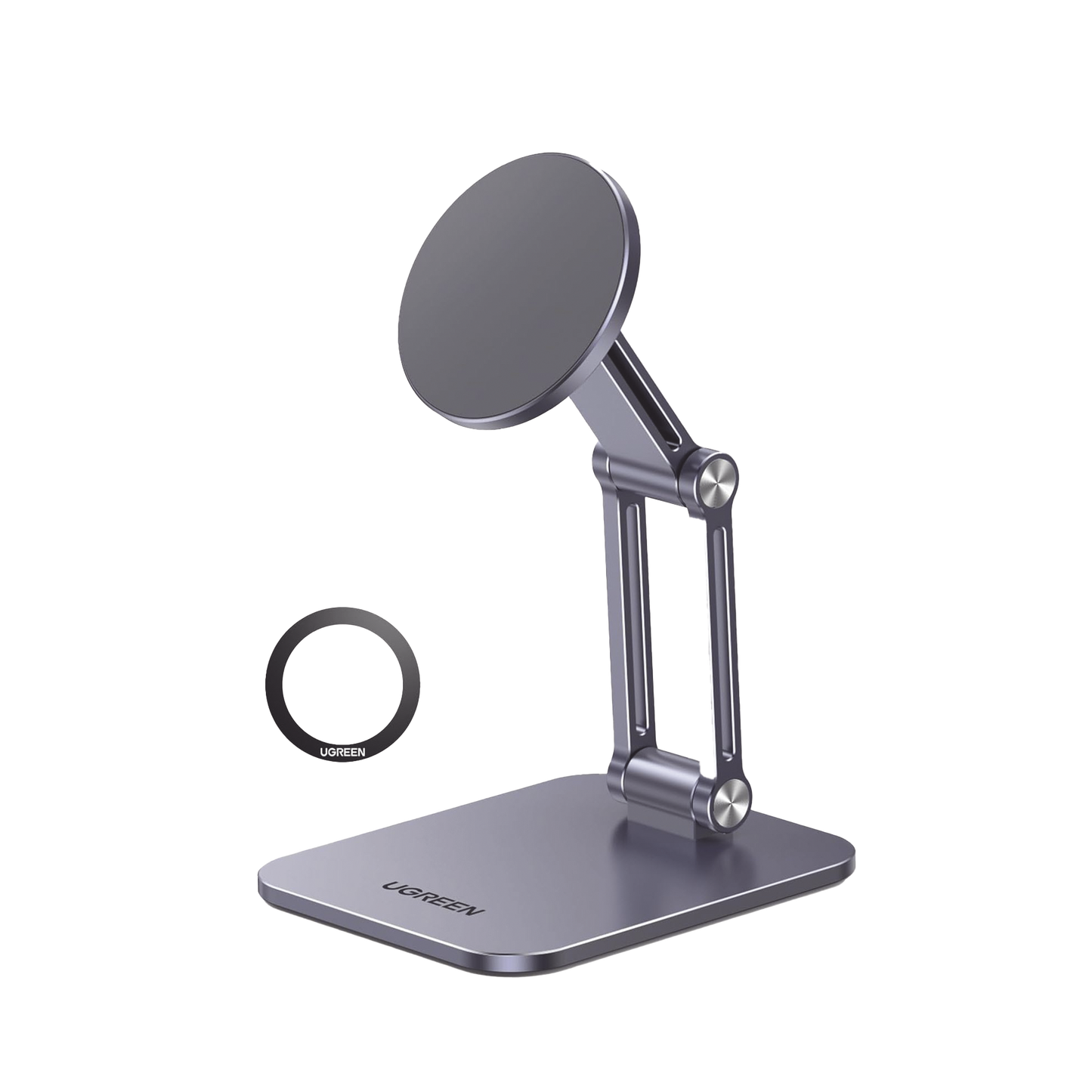 Soporte de Aluminio Magnético para Smartphone | Fuerza Magnética Súper Potente 500g | Compatibilidad IPhone 15/14/13/12 | Apto para celulares Android | Altura y Angulo Ajustable | Protección Antideslizante | Portátil.