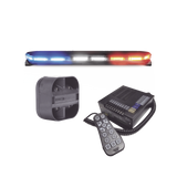 Kit de Sirena, Bocina y Torreta de 47", Serie 16 con 300 LEDs, Dual Color, Frente: Rojo/Blanco, Azul/Blanco, Trasero: Rojo/Ámbar, Azul/Ámbar