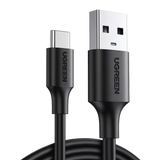Cable USB-A a USB-C | 1 Metro | Carga y Sincronización de Datos | Carga Rápida 60W | Datos 5 Gbps | QC 3.0/2.0 | FPC | AFC | Protección Integrada | Duradero y Flexible| Caja ABS | Cubierta de TPE | Color Negro.